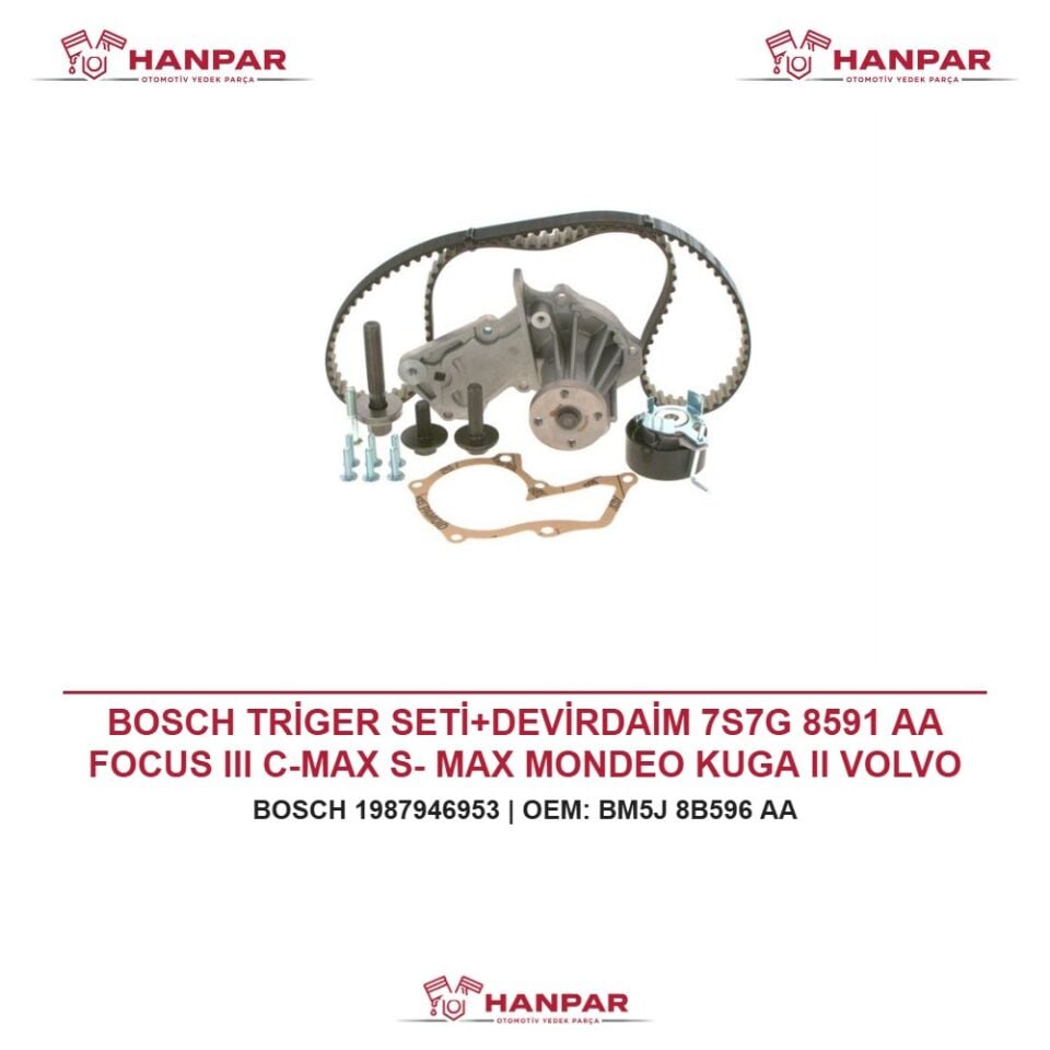 BOSCH TRİGER SETİ+DEVİRDAİM 7S7G 8591 AA FOCUS III C-MAX S- MAX MONDEO KUGA II VOLVO S60 II S80 II V40 V60 1.5 1.6 ECOBOOST T2 T4 11-