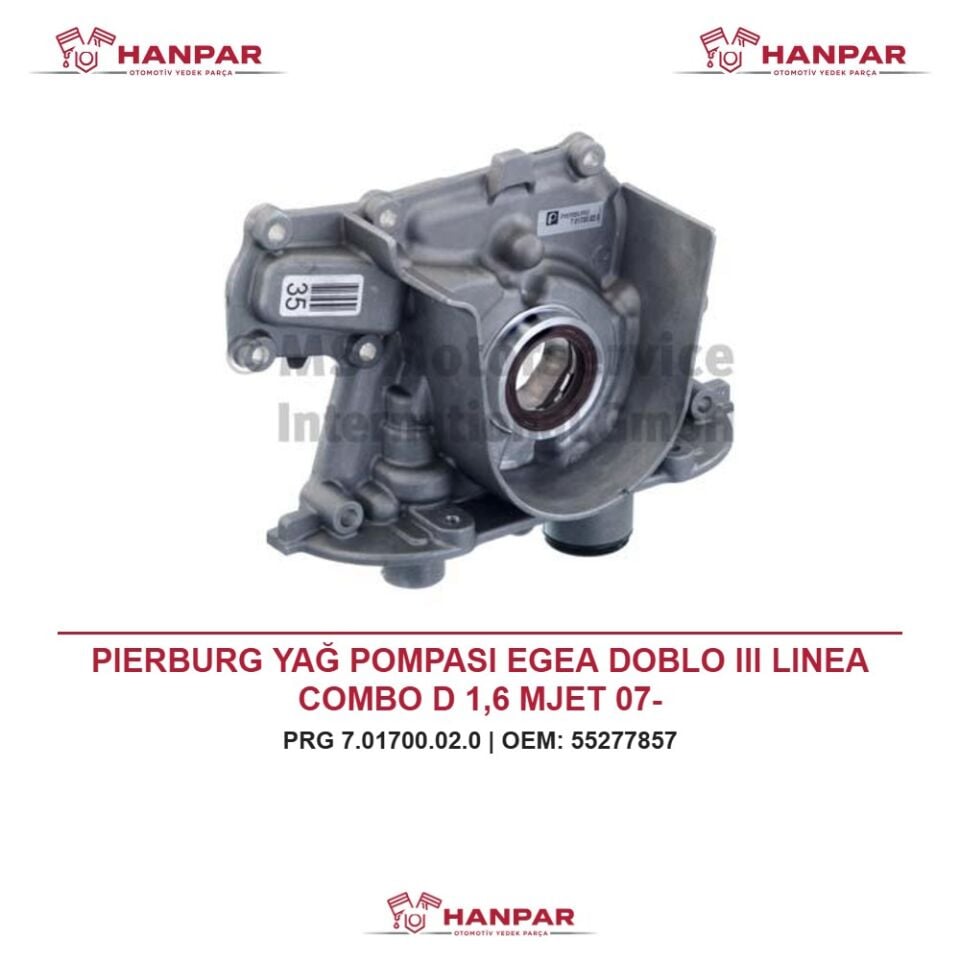 PIERBURG YAĞ POMPASI EGEA DOBLO III LINEA COMBO D 1,6 MJET 07-