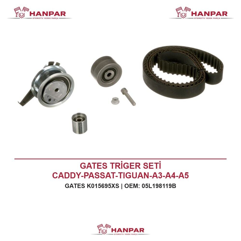 GATES TRİGER SETİ CADDY-PASSAT-TIGUAN-A3-A4-A5 DSUD-DTRB-DTRD-DEZE-DTNA 2,0 TDI 16-