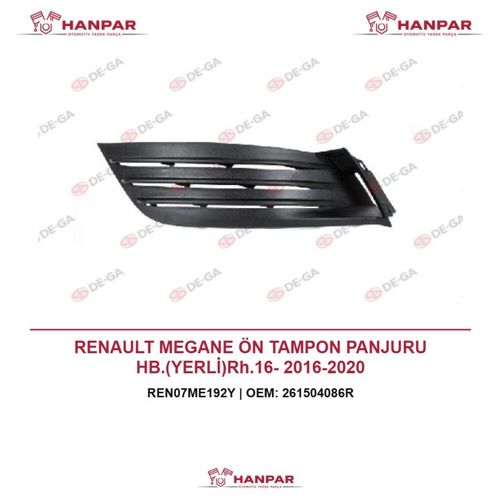 RENAULT MEGANE ÖN TAMPON PANJURU HB.(YERLİ)Rh.16- 2016-2020