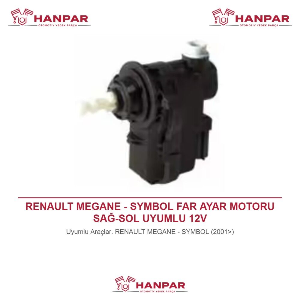 RENAULT MEGANE - SYMBOL FAR AYAR MOTORU SAĞ-SOL UYUMLU 12V (2001>)