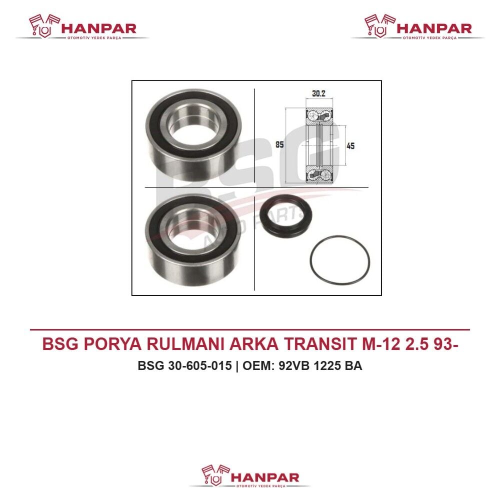 BSG PORYA RULMANI ARKA TRANSIT M-12 2.5 93-