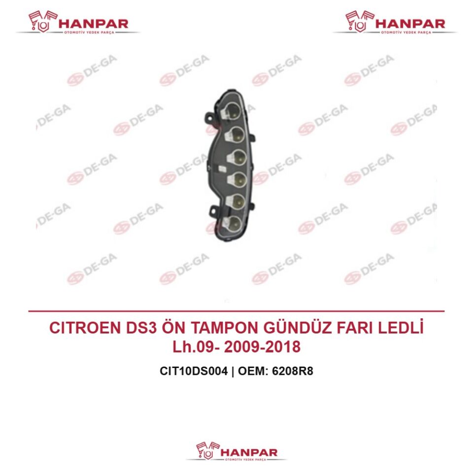 CITROEN DS3 ÖN TAMPON GÜNDÜZ FARI LEDLİ Lh.09- 2009-2018