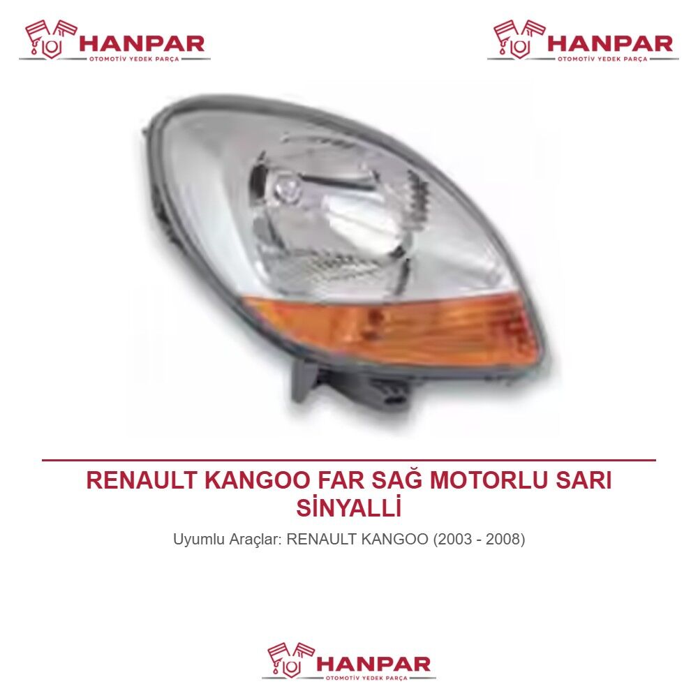 RENAULT KANGOO FAR SAĞ MOTORLU SARI SİNYALLİ (2003-2008)