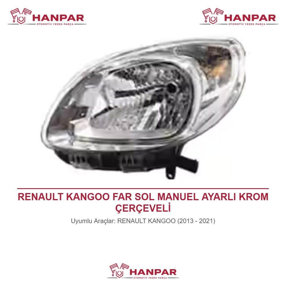 RENAULT KANGOO FAR SOL MANUEL AYARLI KROM ÇERÇEVELİ (2013-2021)