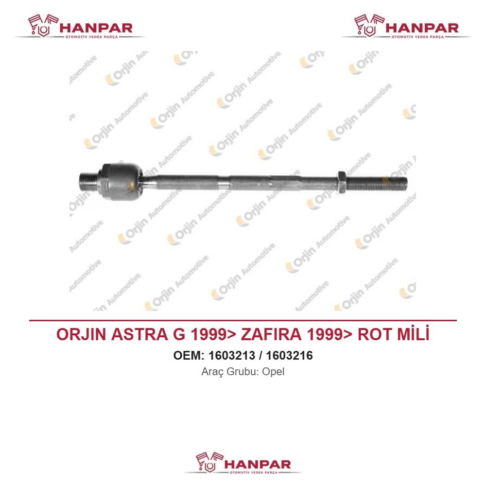 ORJIN ASTRA G 1999> ZAFIRA 1999> ROT MİLİ