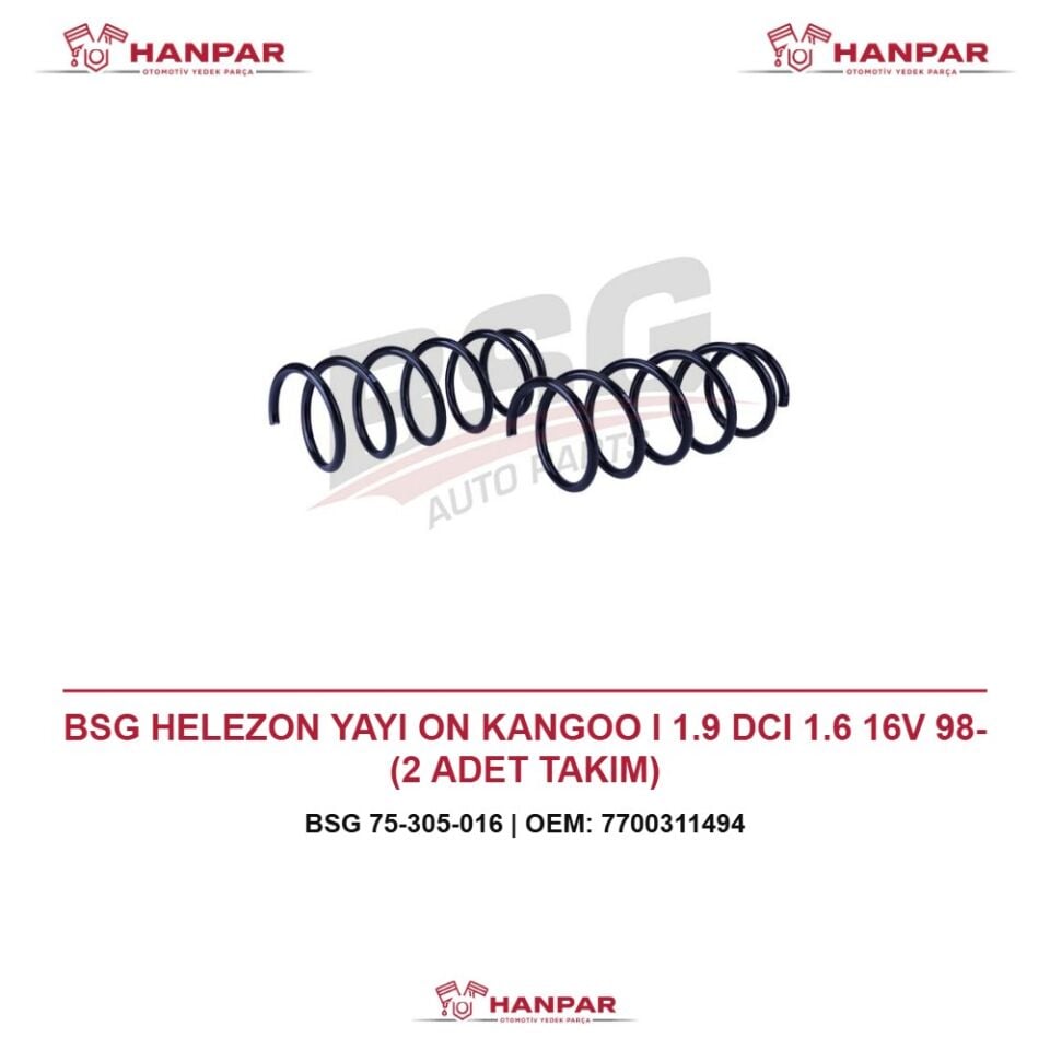 BSG HELEZON YAYI ON KANGOO I 1.9 DCI 1.6 16V 98- (2 ADET TAKIM)