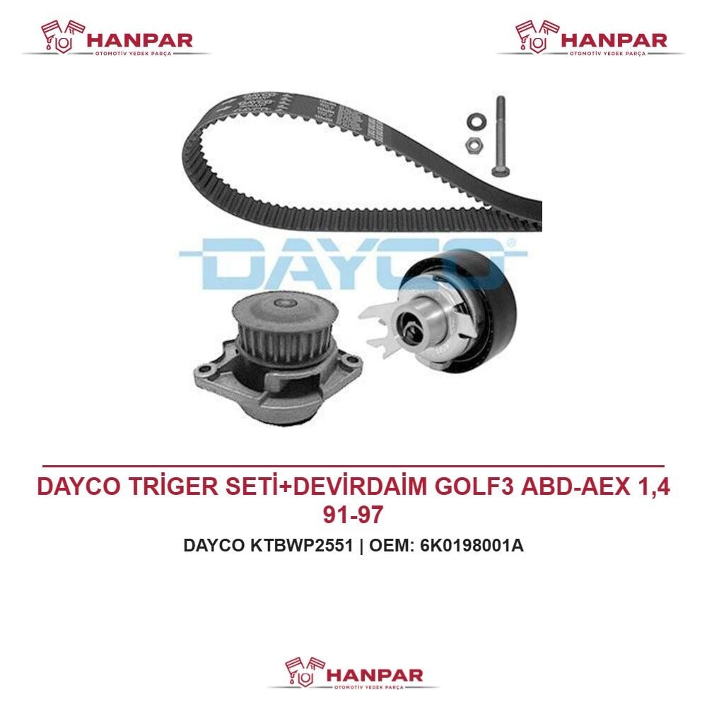 DAYCO TRİGER SETİ+DEVİRDAİM GOLF3 ABD-AEX 1,4 91-97