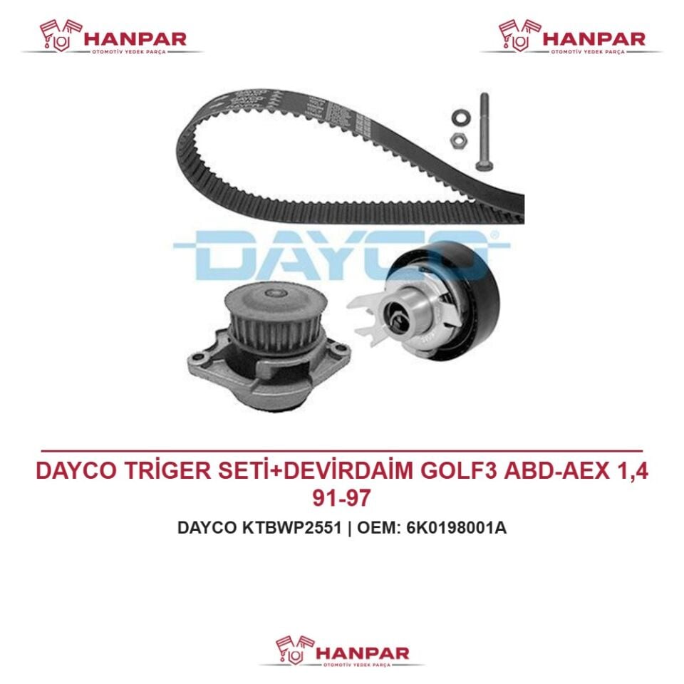 DAYCO TRİGER SETİ+DEVİRDAİM GOLF3 ABD-AEX 1,4 91-97