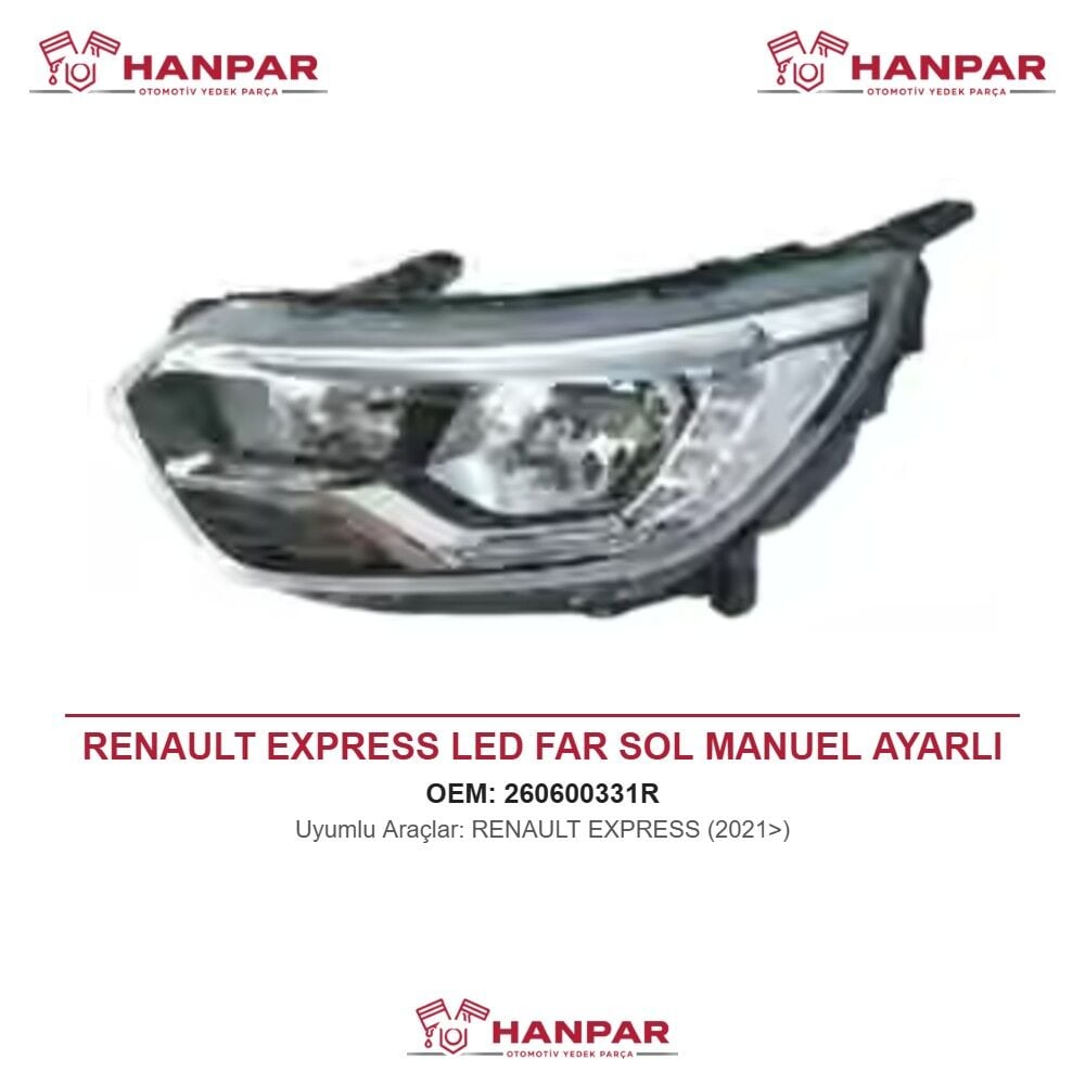 RENAULT EXPRESS LED FAR SOL MANUEL AYARLI (2021>)