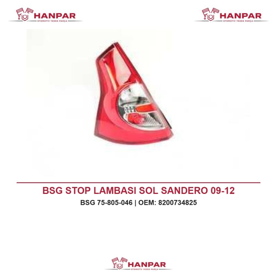 BSG STOP LAMBASI SOL SANDERO 09-12
