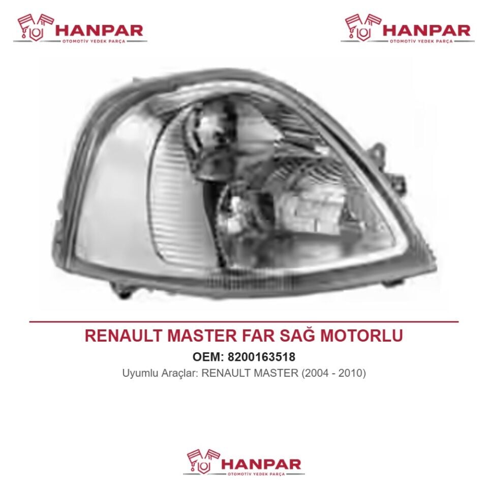 RENAULT MASTER FAR SAĞ MOTORLU (2004-2010)