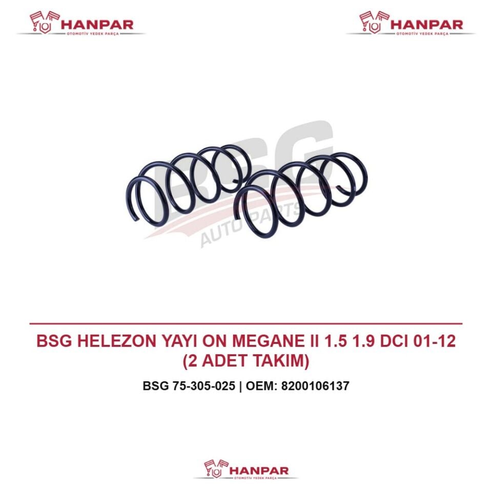 BSG HELEZON YAYI ON MEGANE II 1.5 1.9 DCI 01-12 (2 ADET TAKIM)