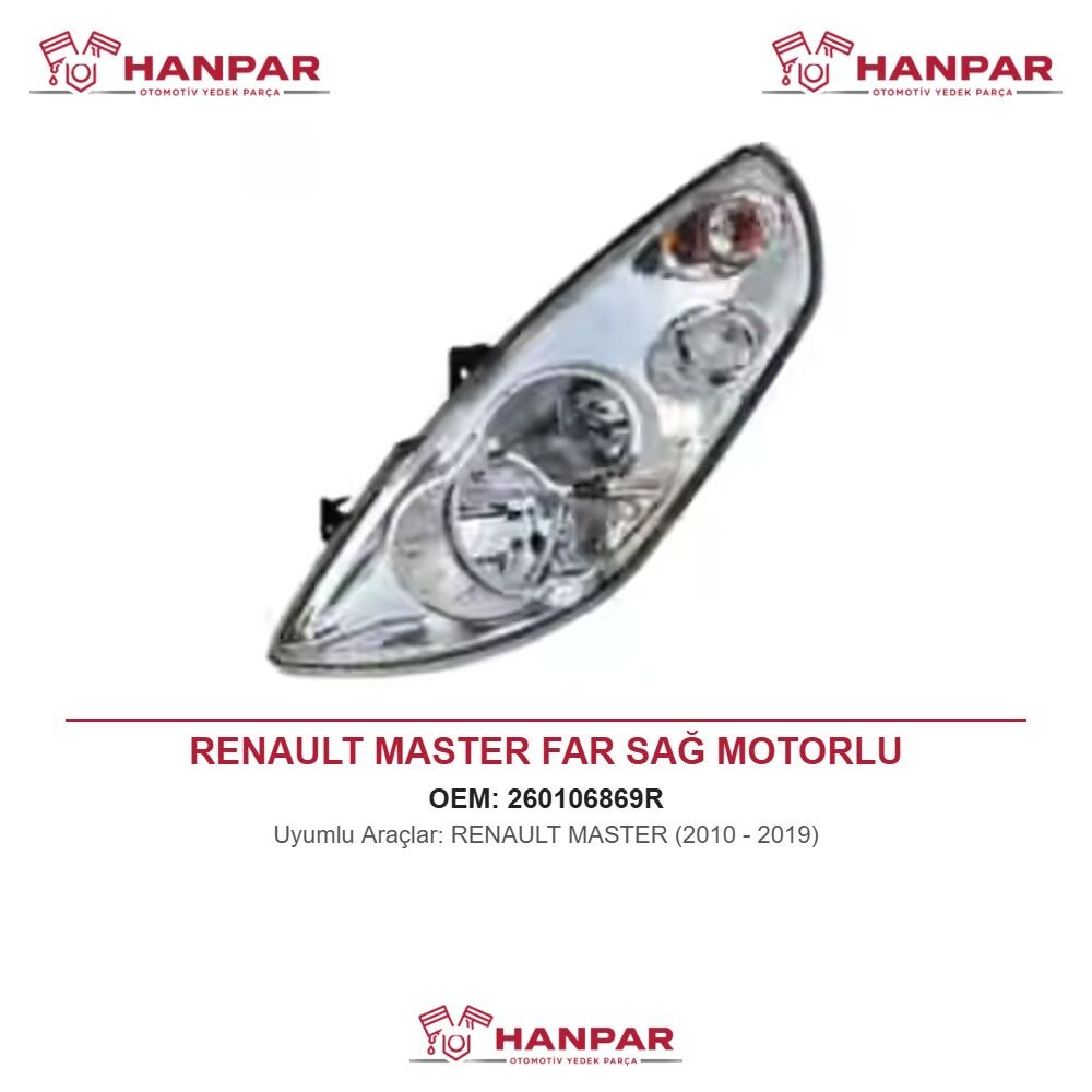 RENAULT MASTER FAR SAĞ MOTORLU (2010-2019)