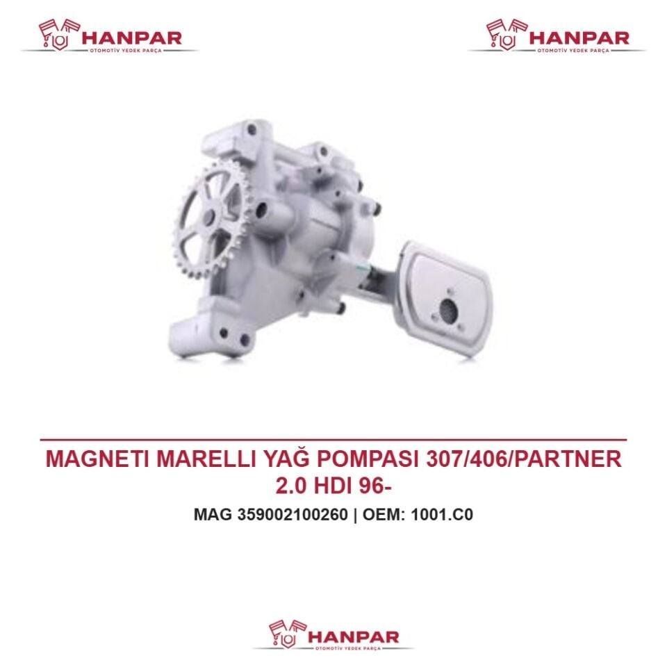MAGNETI MARELLI YAĞ POMPASI 307/406/PARTNER 2.0 HDI 96-