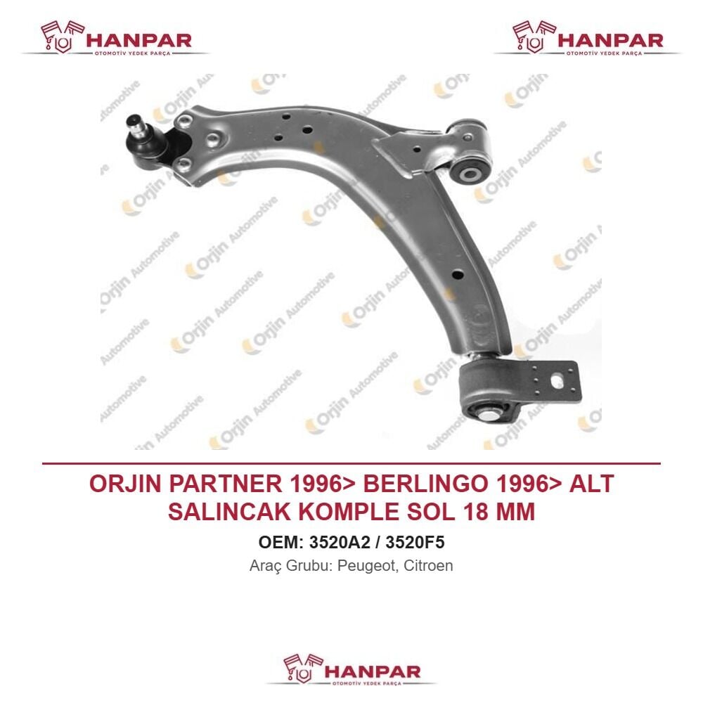 ORJIN PARTNER 1996> BERLINGO 1996> ALT SALINCAK KOMPLE SOL 18 MM