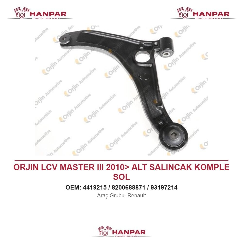 ORJIN LCV MASTER III 2010> ALT SALINCAK KOMPLE SOL
