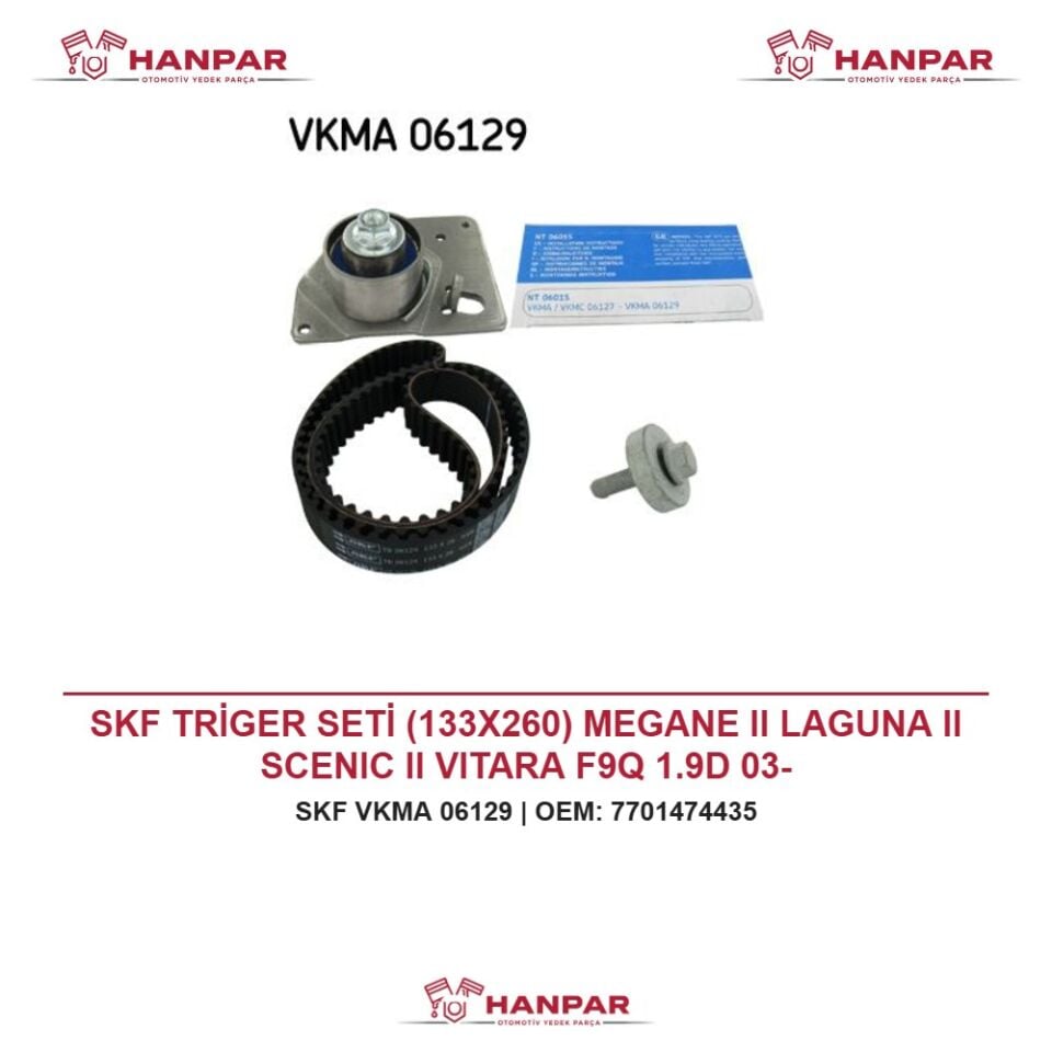 SKF TRİGER SETİ (133X260) MEGANE II LAGUNA II SCENIC II VITARA F9Q 1.9D 03-