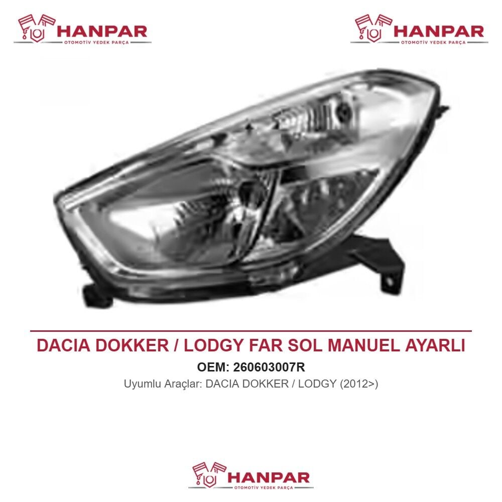 DACIA DOKKER / LODGY FAR SOL MANUEL AYARLI (2012>)