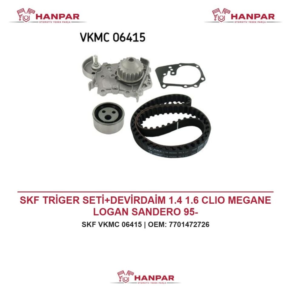 SKF TRİGER SETİ+DEVİRDAİM 1.4 1.6 CLIO MEGANE LOGAN SANDERO 95-