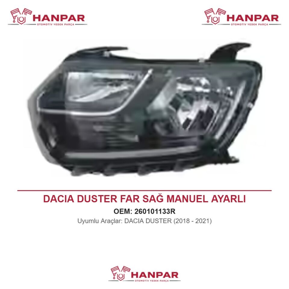 DACIA DUSTER FAR SAĞ MANUEL AYARLI (2018-2021)