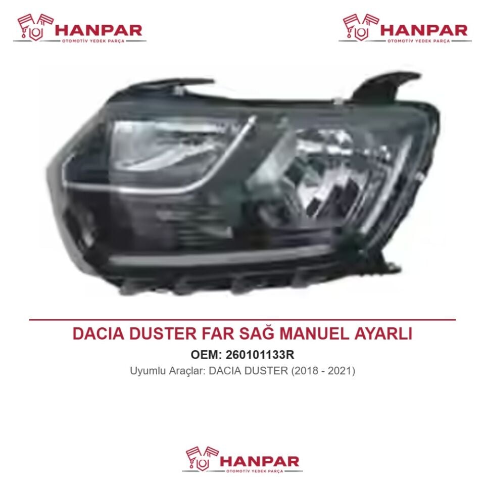 DACIA DUSTER FAR SAĞ MANUEL AYARLI (2018-2021)