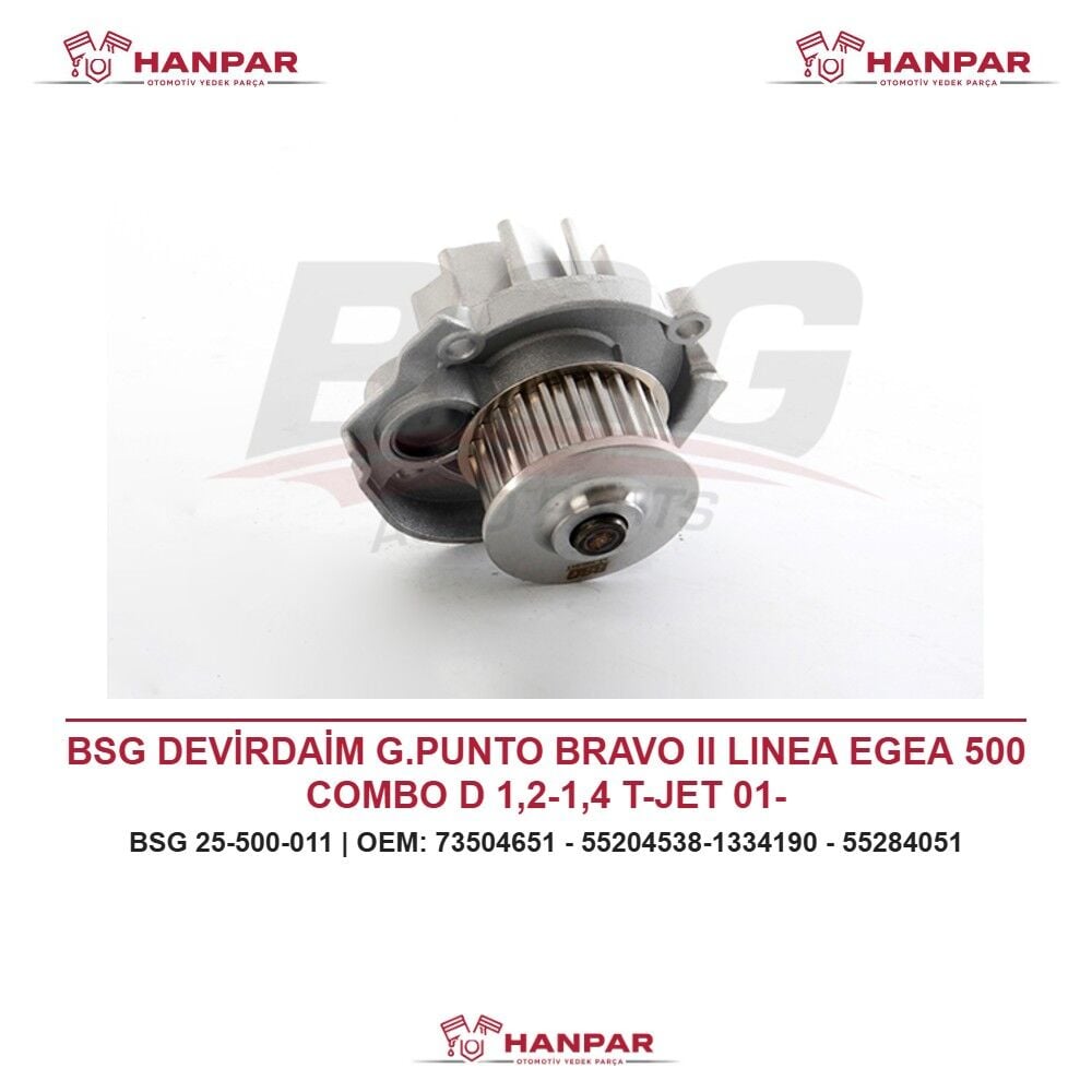 BSG DEVİRDAİM G.PUNTO BRAVO II LINEA EGEA 500 COMBO D 1,2-1,4 T-JET 01-