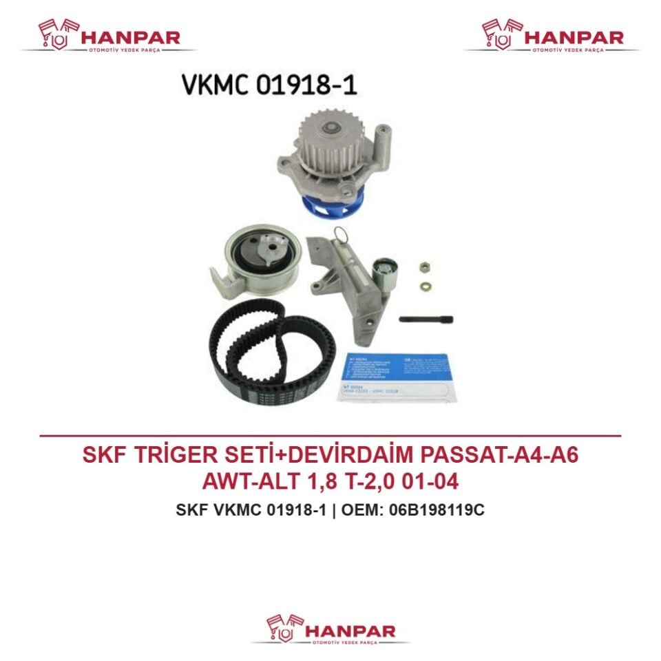 SKF TRİGER SETİ+DEVİRDAİM PASSAT-A4-A6 AWT-ALT 1,8 T-2,0 01-04