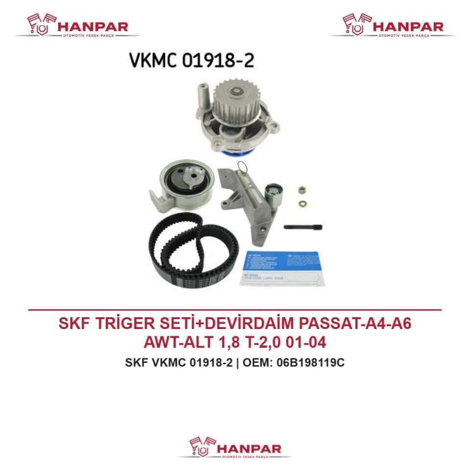 SKF TRİGER SETİ+DEVİRDAİM PASSAT-A4-A6 AWT-ALT 1,8 T-2,0 01-04
