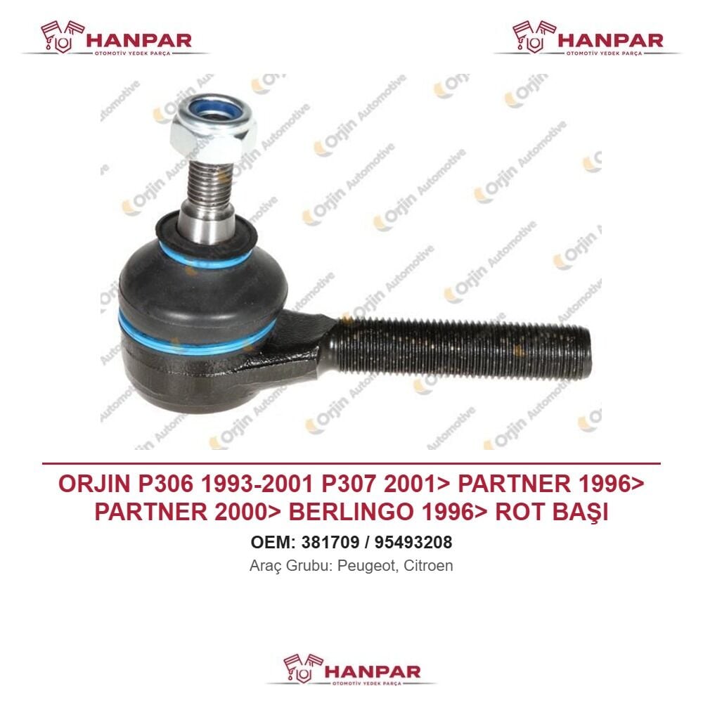 ORJIN P306 1993-2001 P307 2001> PARTNER 1996> PARTNER 2000> BERLINGO 1996> ROT BAŞI