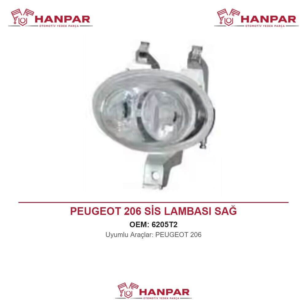 PEUGEOT 206 SİS LAMBASI SAĞ
