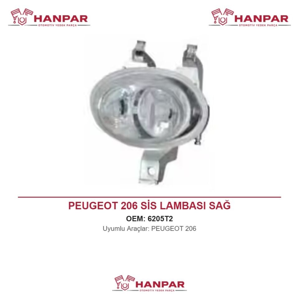 PEUGEOT 206 SİS LAMBASI SAĞ