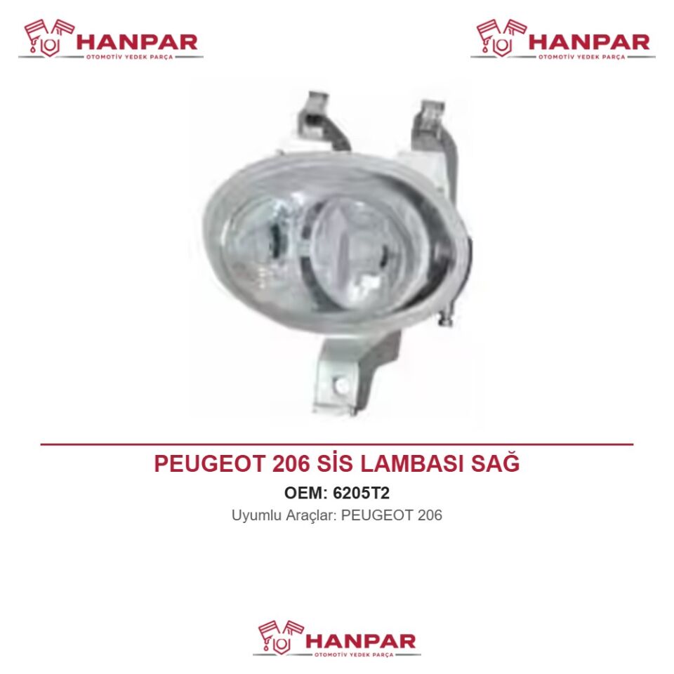 PEUGEOT 206 SİS LAMBASI SAĞ