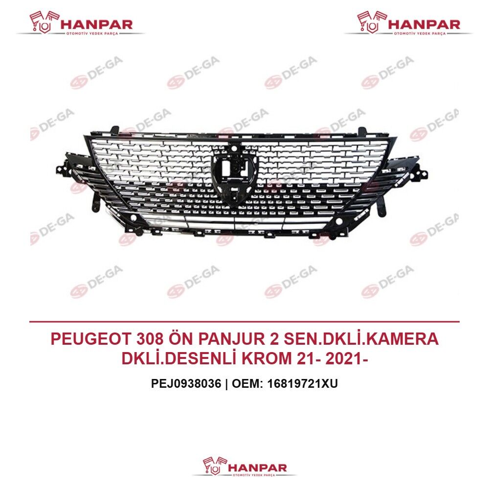 PEUGEOT 308 ÖN PANJUR 2 SEN.DKLİ.KAMERA DKLİ.DESENLİ KROM 21- 2021-