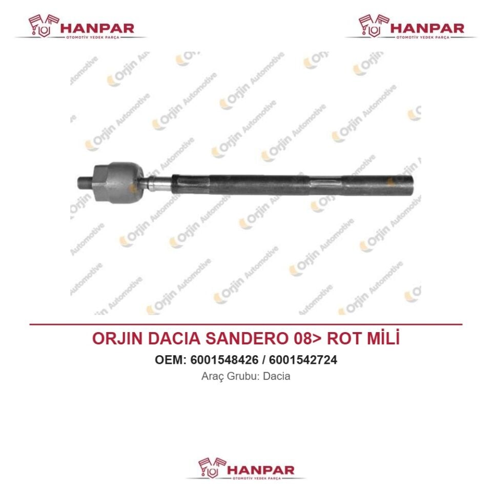 ORJIN DACIA SANDERO 08> ROT MİLİ