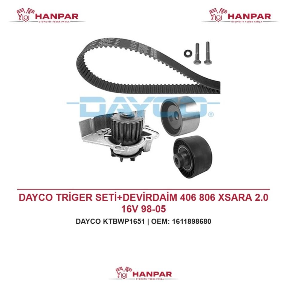 DAYCO TRİGER SETİ+DEVİRDAİM 406 806 XSARA 2.0 16V 98-05