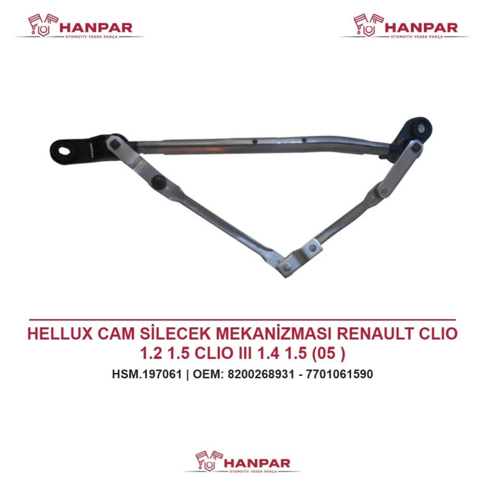 HELLUX CAM SİLECEK MEKANİZMASI RENAULT CLIO 1.2 1.5 CLIO III 1.4 1.5 (05 )
