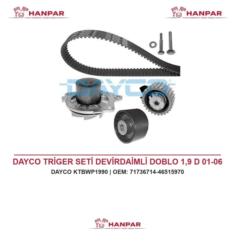 DAYCO TRİGER SETİ DEVİRDAİMLİ DOBLO 1,9 D 01-06