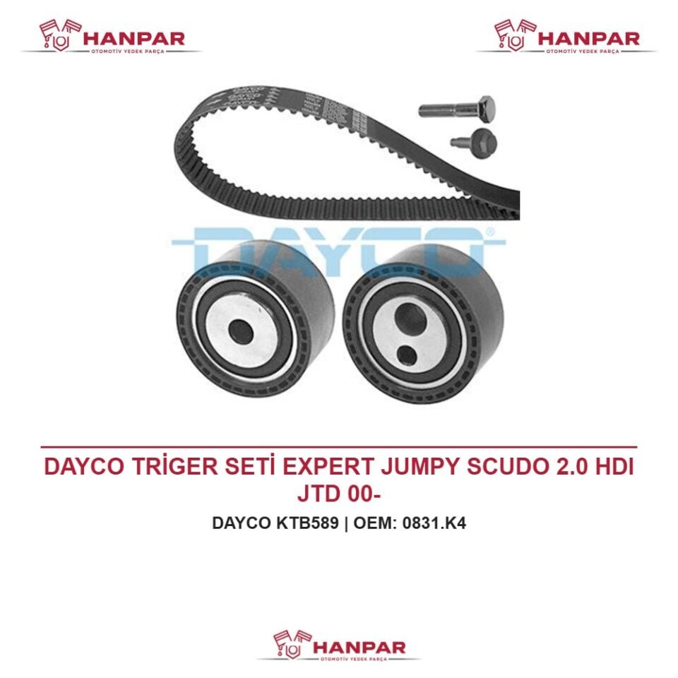 DAYCO TRİGER SETİ EXPERT JUMPY SCUDO 2.0 HDI JTD 00-