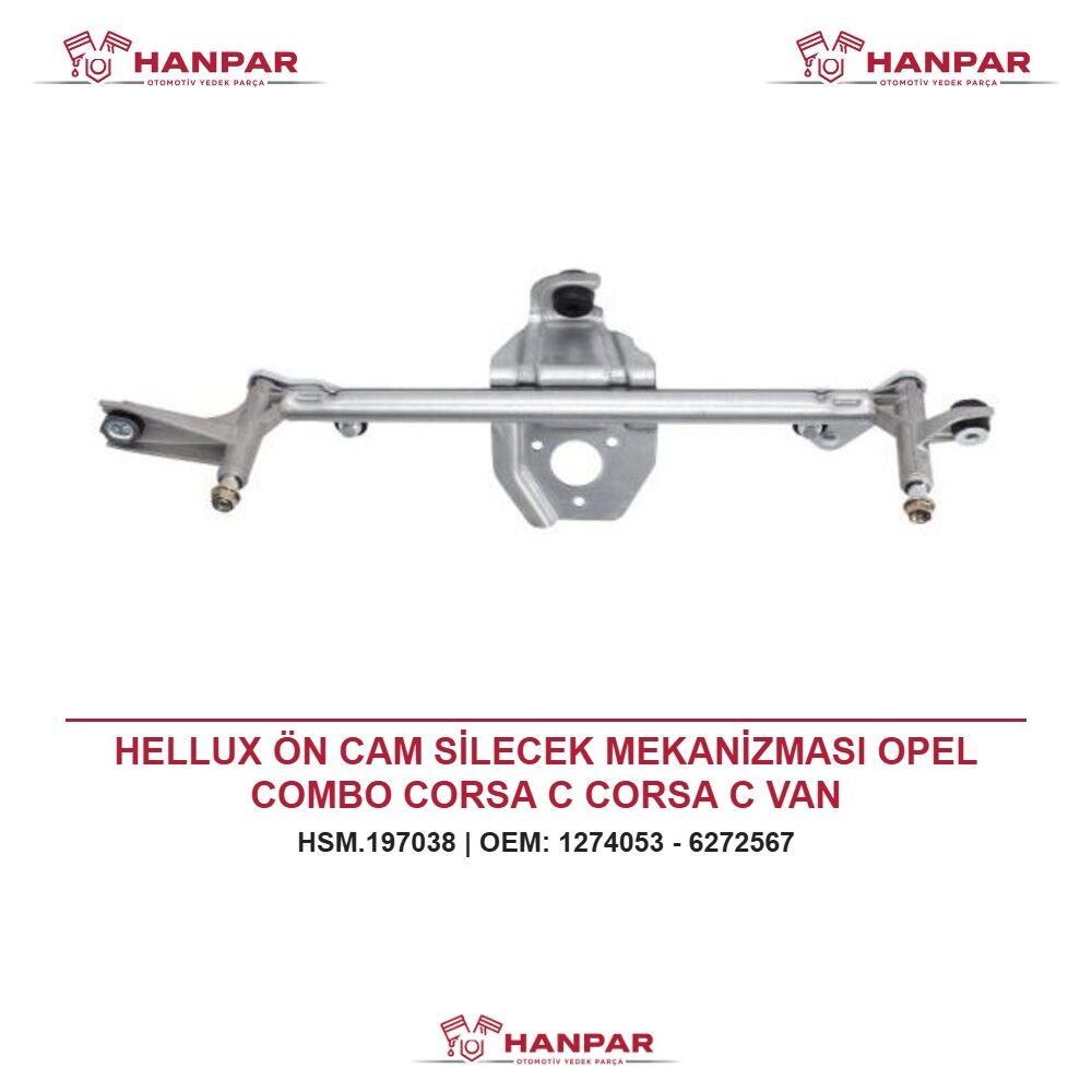HELLUX ÖN CAM SİLECEK MEKANİZMASI OPEL COMBO CORSA C CORSA C VAN