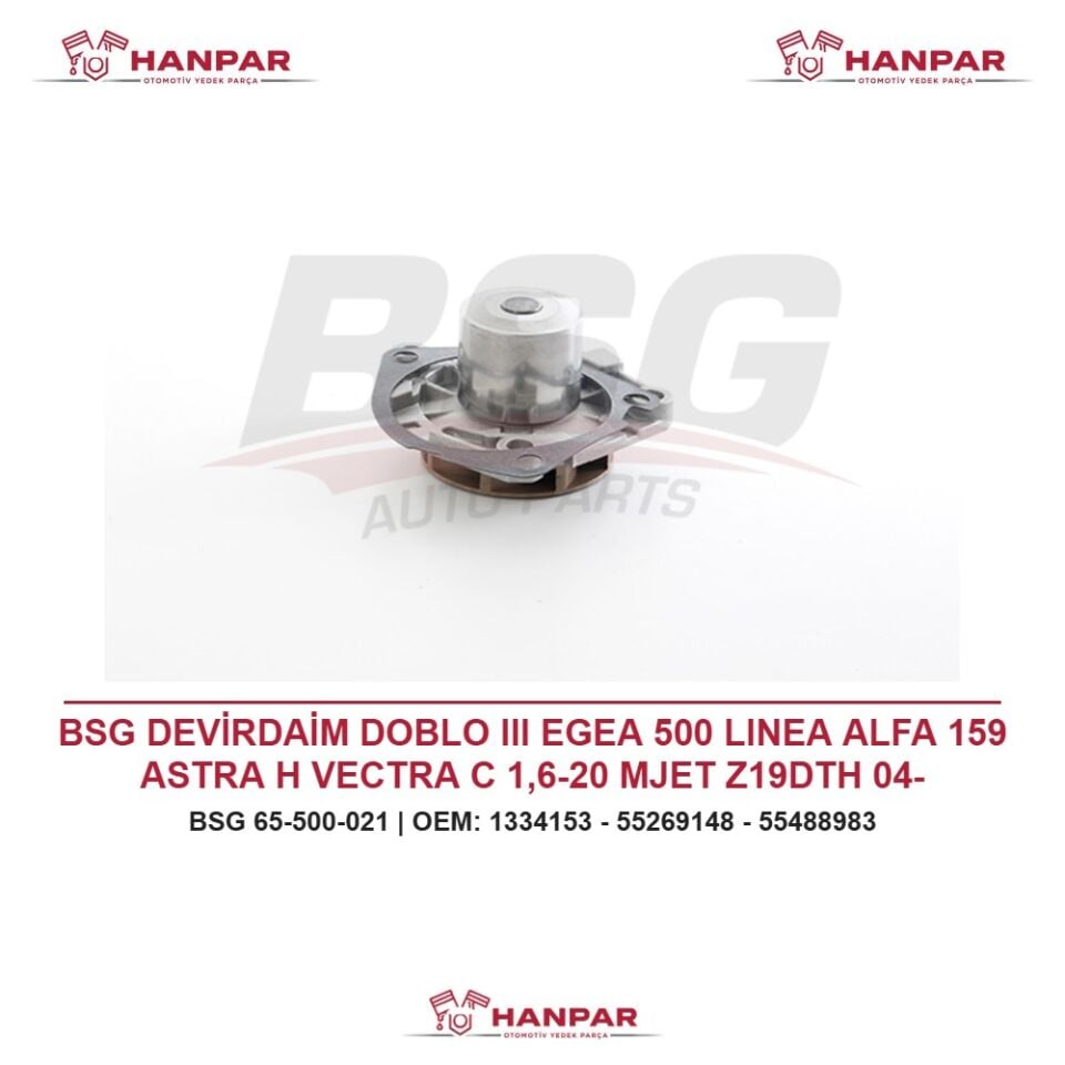 BSG DEVİRDAİM DOBLO III EGEA 500 LINEA ALFA 159 ASTRA H VECTRA C 1,6-20 MJET Z19DTH 04-