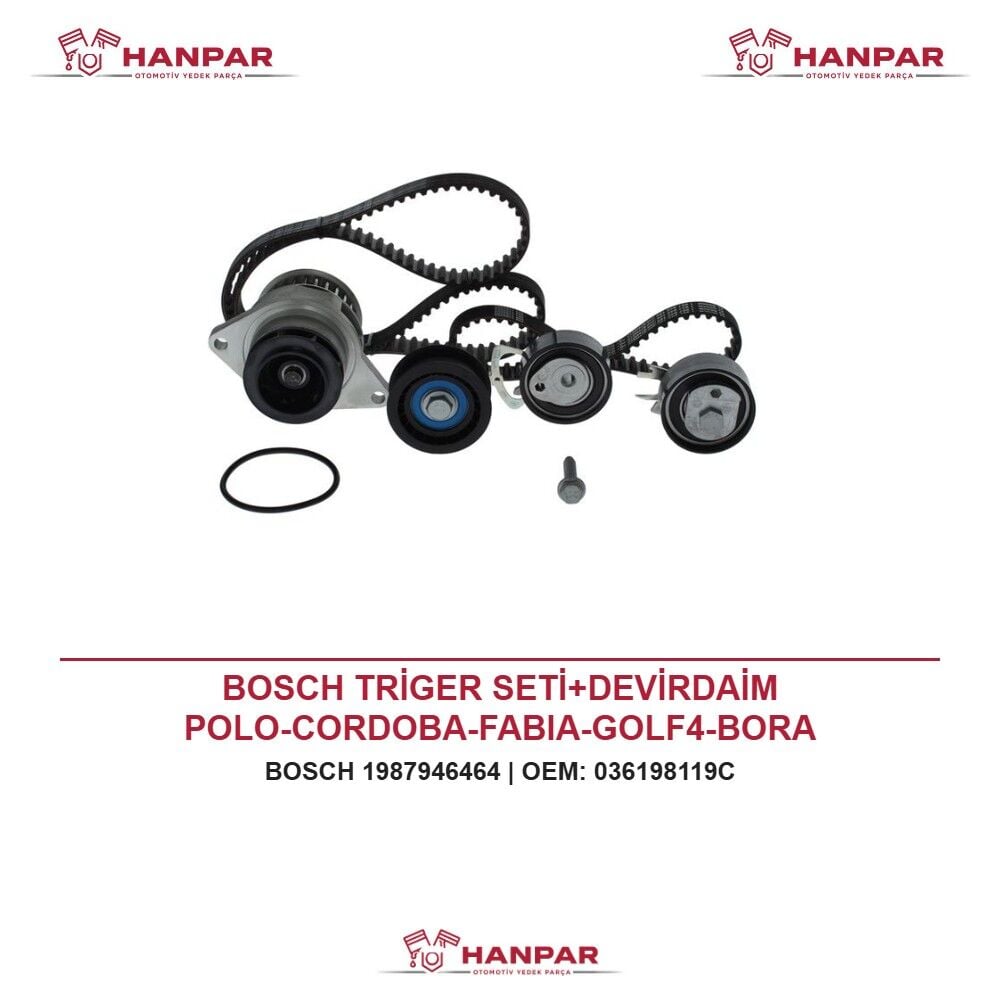 BOSCH TRİGER SETİ+DEVİRDAİM POLO-CORDOBA-FABIA-GOLF4-BORA AHW-BBY-BKY-BBZ-BCB-CGGB 1,4 16V-1,6 16V 99-
