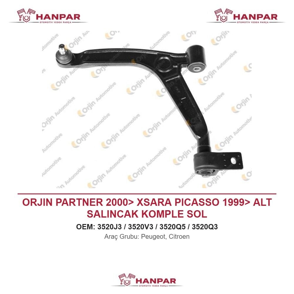 ORJIN PARTNER 2000> XSARA PICASSO 1999> ALT SALINCAK KOMPLE SOL