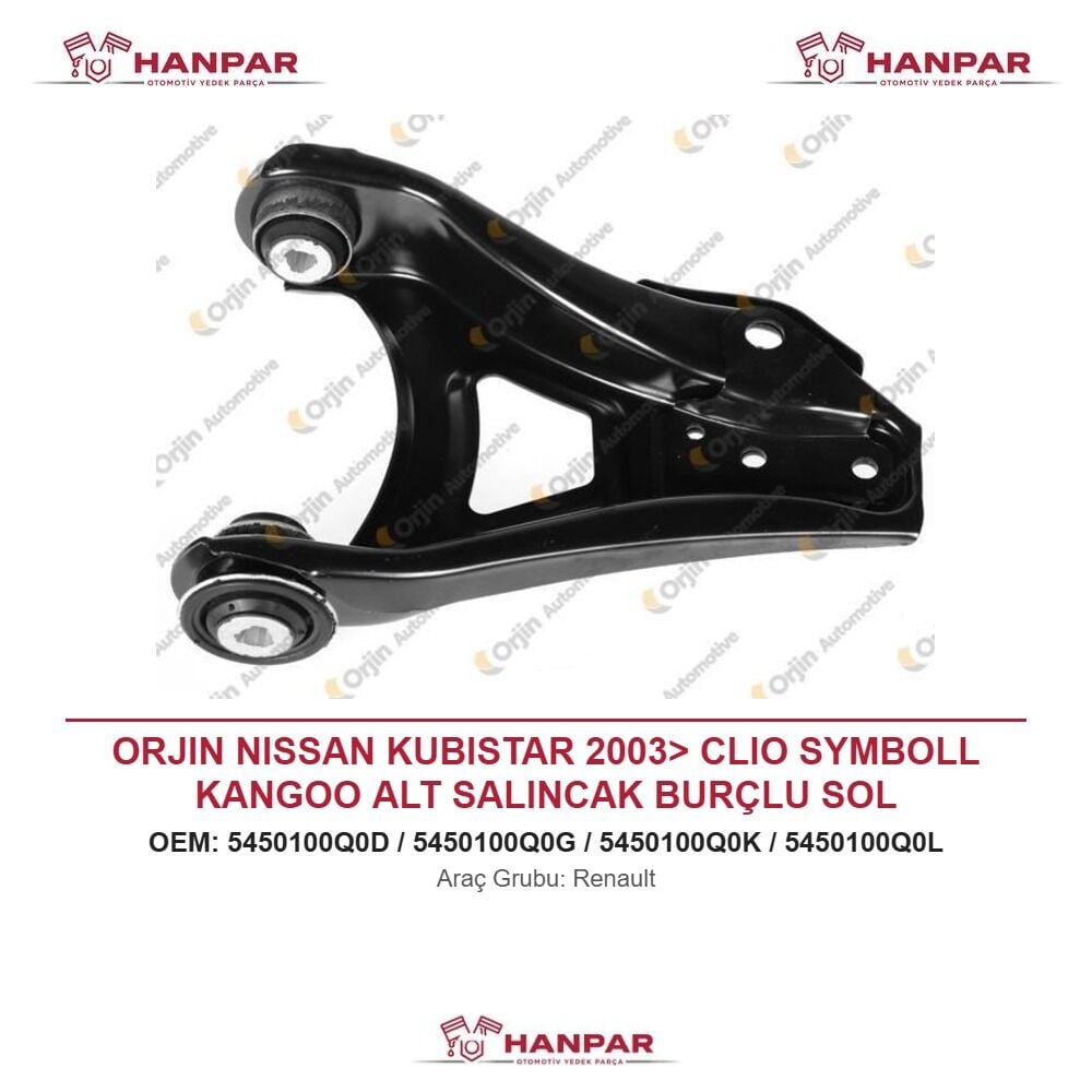 ORJIN NISSAN KUBISTAR 2003> CLIO SYMBOLL KANGOO ALT SALINCAK BURÇLU SOL