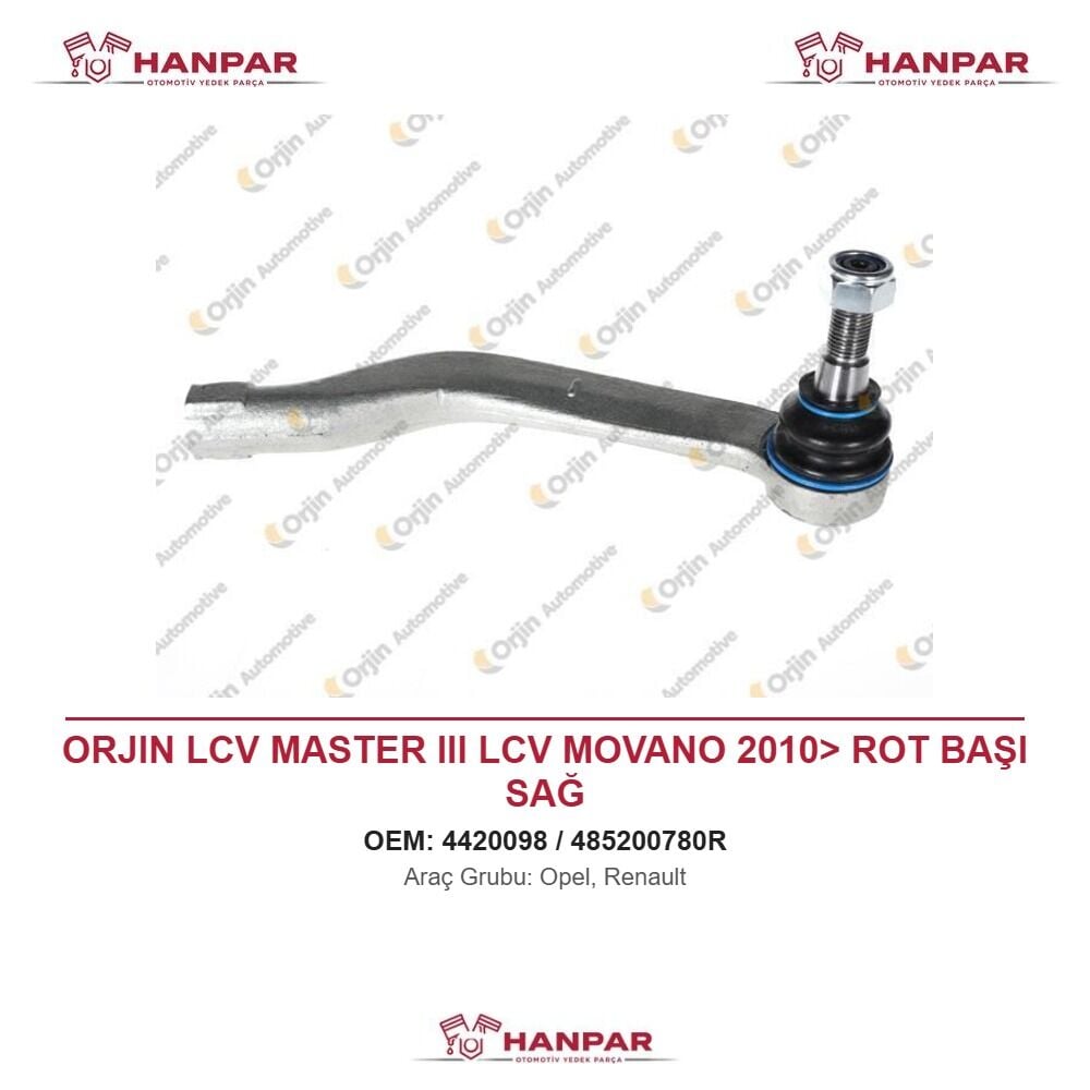ORJIN LCV MASTER III LCV MOVANO 2010> ROT BAŞI SAĞ