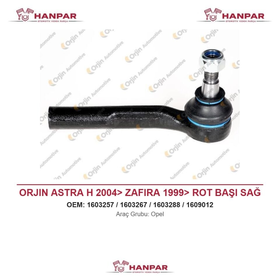 ORJIN ASTRA H 2004> ZAFIRA 1999> ROT BAŞI SAĞ