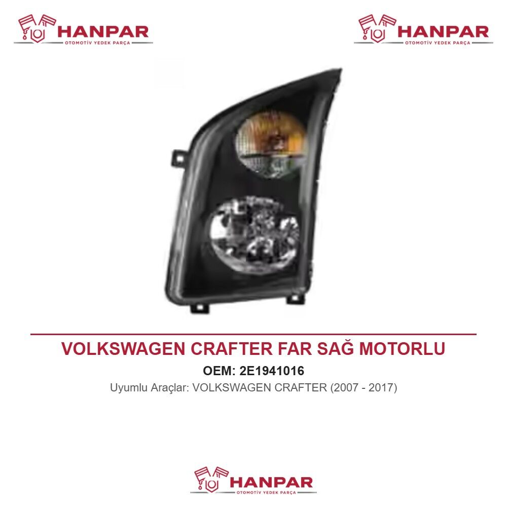 VOLKSWAGEN CRAFTER FAR SAĞ MOTORLU (2007-2017)