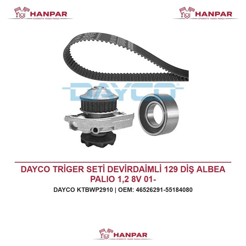 DAYCO TRİGER SETİ DEVİRDAİMLİ 129 DİŞ ALBEA PALIO 1,2 8V 01-
