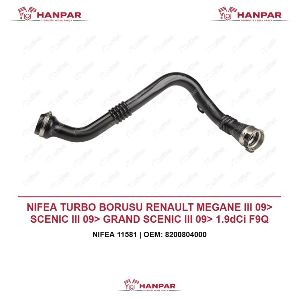 NIFEA TURBO BORUSU RENAULT MEGANE III 09> SCENIC III 09> GRAND SCENIC III 09> 1.9dCi F9Q