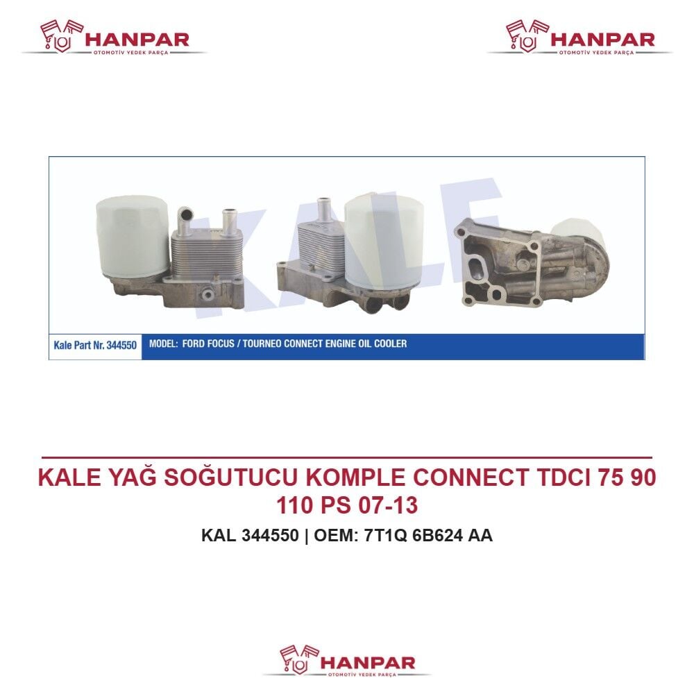KALE YAĞ SOĞUTUCU KOMPLE CONNECT TDCI 75 90 110 PS 07-13